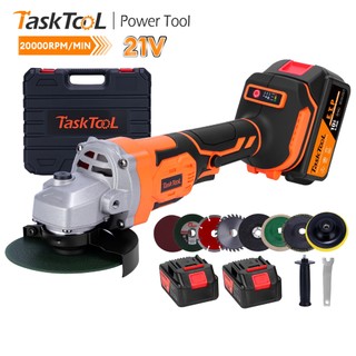TASKTOOL Cordless Angle Grinder  4Inch Lithium-lon Electric Brushless Cutting Machine US Plug 21V