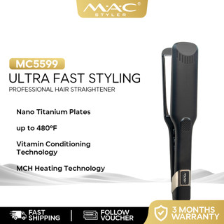 MAC Styler Pro Salon Ultra Fast Styling Professional Hair Straightener Flat Iron Salon Style MC5599