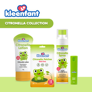 Kleenfant Citronella Collection Spray, Lotion and Stick-On Patches Hypoallergenic, Non-Sticky