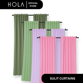 HOLA Sulit Curtain | PolyCotton | Rod Pocket Non Ring | Easy Wash Easy Install - TEAL Colors