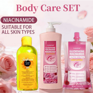 Glutathione Niacinamide Body Whitening Lotion  With SPF 50 PA++, 3X Skin Whitening 400ml+200ml