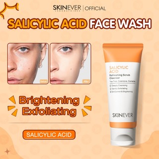 SKINEVER Salicylic Acid Scrub Cleanser Deep Gentle Exfoliating Oil Control Acne Treatment Cleanser