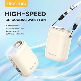 Orashare WF03C Portable Ice Cooling Waist Fan High Speed Strong Wind Light Hands-Free Neck Fan
