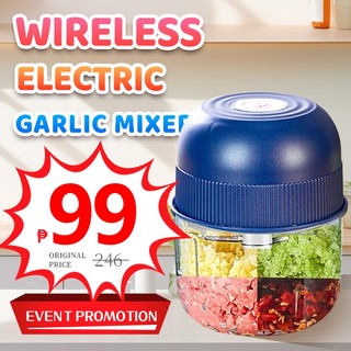 【⚡Flash Sale】Portable Electric Garlic Chopper 300ml Meat Vegetable Grinder Mincer Crusher