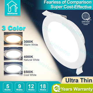 WeHome Ultra Thin LED Ceiling Light Pin Light, 3 Colors 3500K/4000K/6500K Selectable 5W 9W Downlight