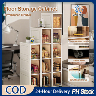 Slim Plastic Gap Storage Cabinet Flip-top Drawer Wheels Foldable Kitchen Bathroom Organizer