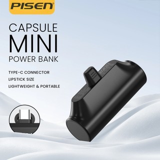 Original 2in1 PowerBank 5000mAh Mini Portable Power Bank Type-C iOS Fast Charging Cable In Cab Buil