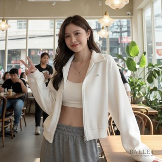 Korean Style Waffle Knit Crop Cardigan Double Zipper Polo Collar Oversized Daily Outwear BB