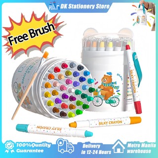 All-in-One Silky Crayons For Kids Washable Crayons Plastick Twistable Crayons 12/24/36/48 Colors