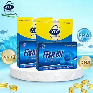 ATC Fish Oil 30 Softgel 1000mg Omega 3 Health Supplements For Adult High Purity Health Heart Brain
