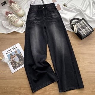 Women's Plus Size Jeans High Waist Denim Pants for women Elastic Waist Baggy Pants Wide Leg Jeans