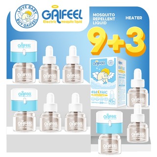 GAIFEEL Electric Mosquito Repellent for Baby Tasteless Smokeless Safety Health （3 Plug + 9 Liquid）