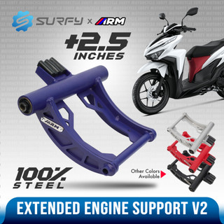 ARM Engine Support Curved Version Extended 6cm For Honda Click 125i 150i 100% Pure Steel ARUMI MOTO