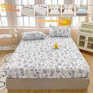 CODFull Garterized Cotton Bedsheet  bubble chiffon bedsheet single double queen size bed Sheet cover