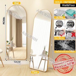 160*50CM Full-length mirror With Stand Wall Full Body Mirror Round Bathroom Floor-To-Ceiling Mirror
