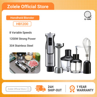 ZOLELE HB1200 4-in-1 Multifunctional Manual Mixer Immersion Blender 1200W Handheld Cooking Stick