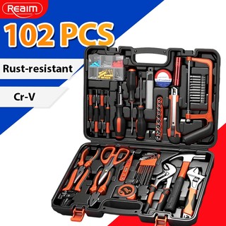 REAIM Tools Set Original Hand Tools Kit 102PCS Household Tool Woodworking