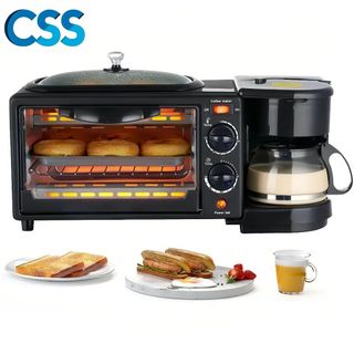 CSS  Electric 3in1 Breakfast Maker Multifunctional Oven Coffee Toaster Frying Pan Household
