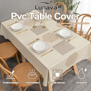 LUNAVA PVC Table Cover Cloth Waterproof Antifouling Placemats Christmas Table Cloth 6 Seater