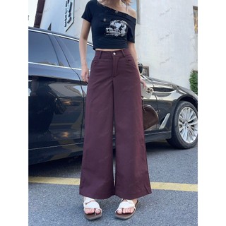 2026 Fashion Casual Pants High Waist Slim Loose Straight Wide Leg Trousers for Women's  Plain Design