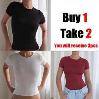 Buy 1 Take 2-Buy 1 Take 1 Roundneck Top Double Lining Front & Back Premium Full Length Fitted top