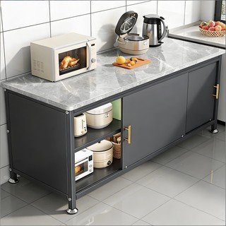 Kitchen Shelf Rock Slab Sideboard Multi-Functional Sliding Door Cabinet Storage Cabinet