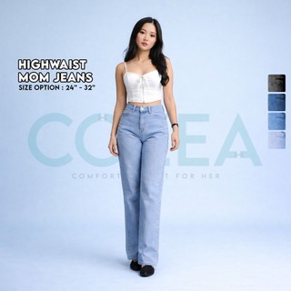 Cozea : High Waist Wide Leg Trendy Maong Jeans Women's Straight Boyfriend Pants Fashion Womenswear