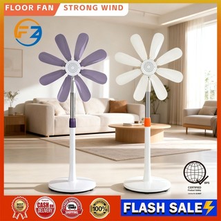 FZ 8 Blades Stand Fan Mute Super Strong Wind Adjustable High 180 ° Shake Head Fan for Home Dormitory