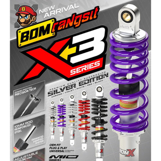 BomX X3 Series Suspensio for Mio Click Skydrive etc. - Adjustable Pre-Load, 300mm & 330mm