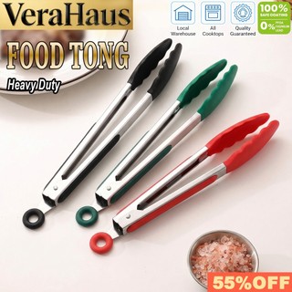 VeraHaus 7/9/12in Silicone Food Tongs - Non-Stick BBQ Grill Steak Cooking Clamp Kitchen Clip
