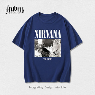 COVOLEN NIRVANA Retro Design Fashion T-shirt For Men Korean Regular Tees Round Neck Unisex Tops