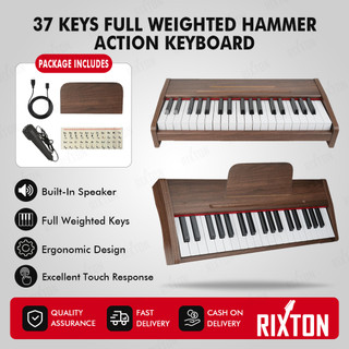 Rixton 37 Keys Digital Wood Piano Real Keyboards Semi Weighted Keys Suitable for Beginners / Adults