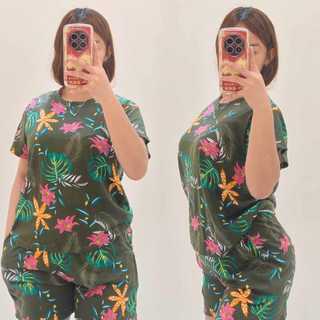 Sunny&Co Plus Size Women's Terno Tshirt and Short Womenswear Suits Comfort Short Sleeve