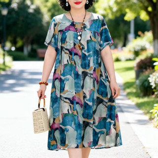 Cotton Women Casual Dress Plus Size M-3XL L6006-04
