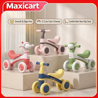 Maxicart Balance Bike for Kids Boy Girl 1 2 3 Years Old Toddler Baby with Adjustable Seat Bicycle