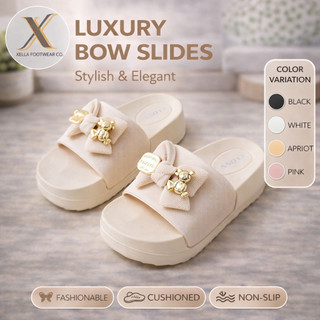【﻿𝙓𝙀𝙇𝙇𝘼】Closs Fashionable Stylish Elegant Cute Ribbon Design Sandals For Kids Girl Double Size 24-35