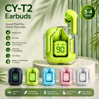 H4 CY-T2 HK3 TWS Wireless Earbuds Bluetooth LED Digital Display Touch Control Headset w/ Noise Cance