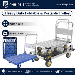 Heavy-Duty Trolley Hand Truck Foldable Platform Trolley Capacity 500Kg/1000kg Push Cart