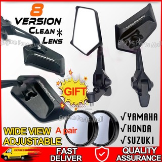【COD&Free Replacement】V8 Alloy Rearview Mirror Side Mirror Non Graded HD Clean Lens Universal Adjust