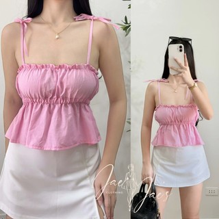 Kira Linen Self Tie Ruffle Peplum Body Hugging Top For Women Womenswear