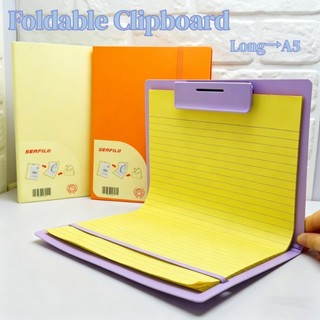 Portable Long Clipboard with Strap Foldable Long To A5 Folder File Organizer For Yellow Pad Paper