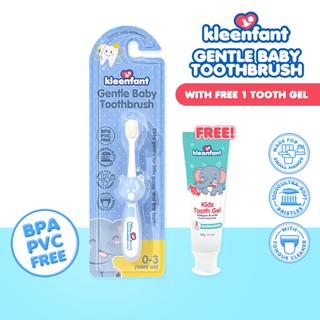 Kleenfant Baby Toothbrush + Xylitol Tooth Gel Set – Ultra-Soft, BPA-free, Safe & Gentle for Babies