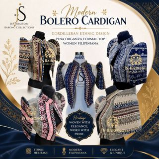 Modern Bolero Cardigan Cordilleran Ethnic Design Pina Organza Formal Top Women Filipiniana