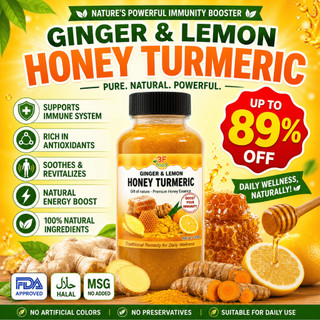 Ginger Lemon Honey Turmeric 120ml, Anti-Inflammatory Detox Blend for Immunity, Weight Support & Skin