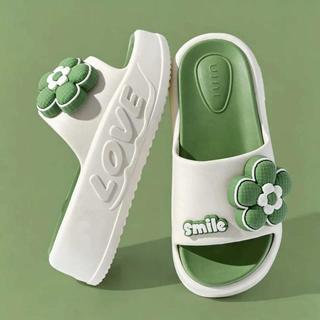 Thick Soled Slippers Fashionable Bow Slippers with LOVE Design and Comfortable Platform Sole