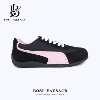 【Size 36-40】BOSI Shoes For Women Leather Soft Sole Trainers Comfortable Casual Sneakers Black shoes