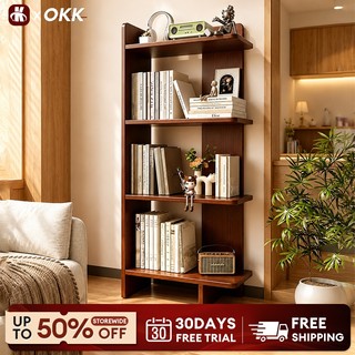【3 Color】Wooden Book Shelf Corner Book Rack Multi-Layer Corner Storage Rack For Living Room