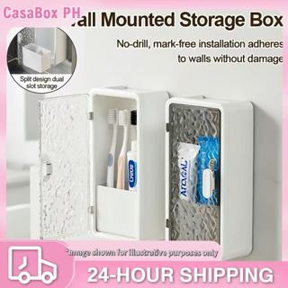 Wall Mounted No Drill Toothbrush Holder Dustproof Cabinet Door Handle Organizer For Bathroom