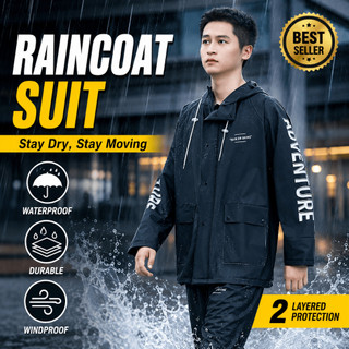 Raincoat Suit For Men Upgrade Thickening Pvc Waterproof Material Durable Fashion Motorcycle Raincoat
