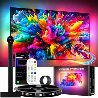 TV&PC Monitor LED Backlight with Camera 9.8-16.4ft Strip Lights App Dimmable for 20-85in